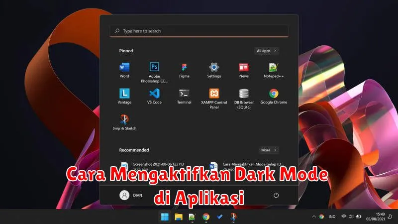 Cara Mengaktifkan Dark Mode di Aplikasi