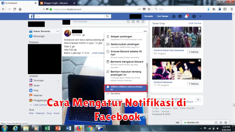 Cara Mengatur Notifikasi di Facebook