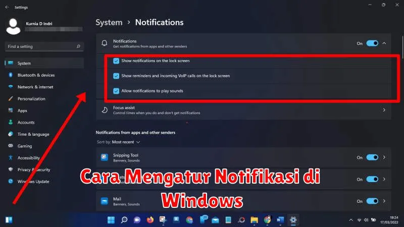 Cara Mengatur Notifikasi di Windows