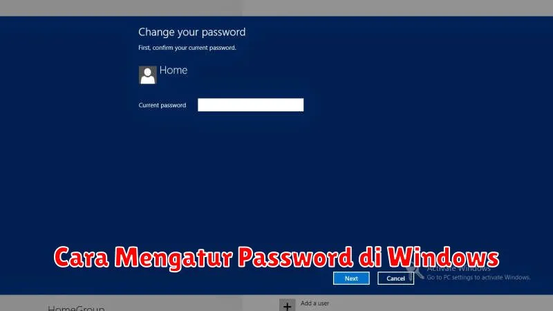 Cara Mengatur Password di Windows