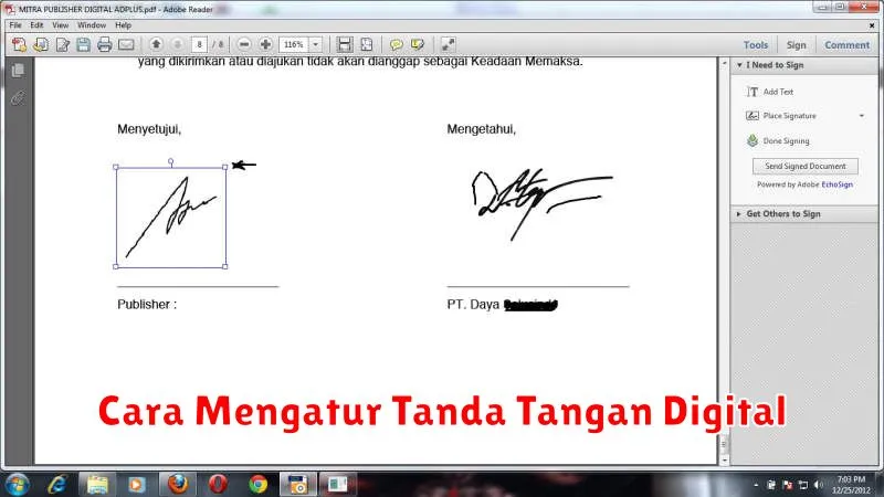 Cara Mengatur Tanda Tangan Digital