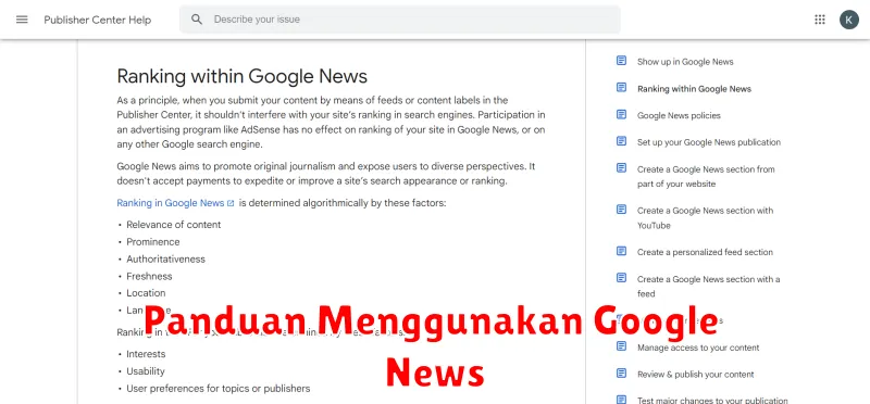 Panduan Menggunakan Google News