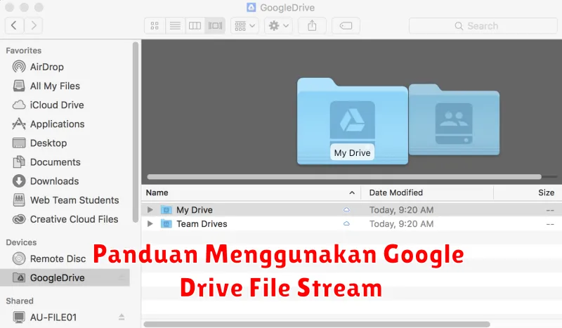 Panduan Menggunakan Google Drive File Stream