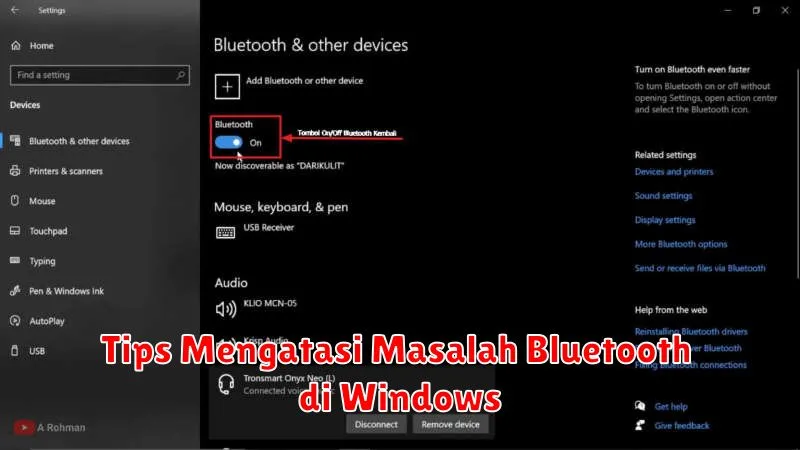 Tips Mengatasi Masalah Bluetooth di Windows